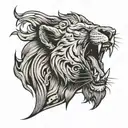 on face lion attack scar cover tattoo design idea