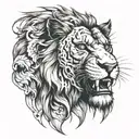 on face lion attack scar cover tattoo design idea