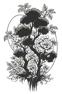 trees or flowers changing that represents self growth  tattoo design idea