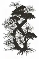 trees or flowers changing that represents self growth  tattoo design idea
