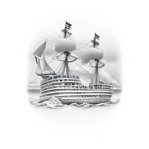 sinking ship tattoo design idea