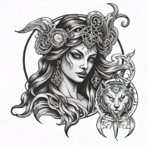 Hecate goddess tattoo design idea