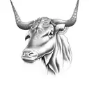 Donlan text with longhorn tattoo design idea