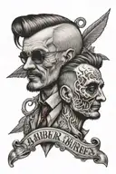 memorial, barber, dad tattoo design idea