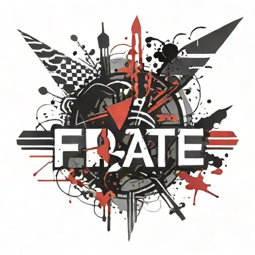 fate minimalist logo tattoo design idea