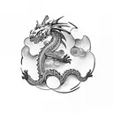 cute dragon tattoo design idea