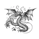 cute dragon tattoo design idea