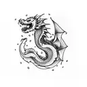 cute dragon tattoo design idea