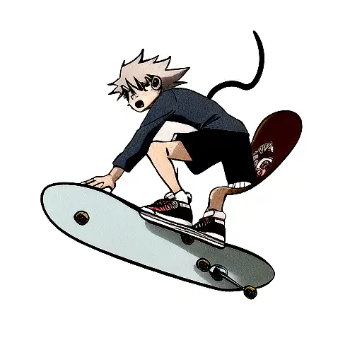 rat in a skateboard tattoo design idea
