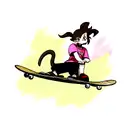 rat in a skateboard tattoo design idea