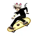 rat in a skateboard tattoo design idea
