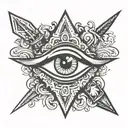 dagger piercing eye tattoo design idea
