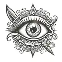 dagger piercing eye tattoo design idea