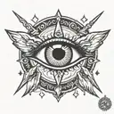 dagger piercing eye tattoo design idea