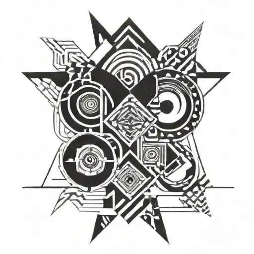 cherokee tribal patterns intertwined phoniex rising tattoo design idea