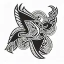 Navajo symbols intertwined tribal patterns thunderbird tattoo design idea