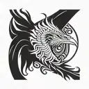 Phoenix rising from ashes symbolizing overcoming PTSD Tribal Navajo tattoo design idea