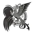 Phoenix rising from ashes symbolizing overcoming PTSD Tribal Navajo tattoo design idea