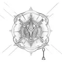 mace with chains  tattoo design idea