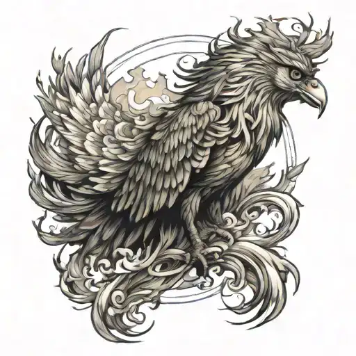 japanese phoenix rising from the ashes tattoo design idea