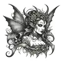 gothic devil fairy  tattoo design idea