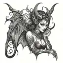 gothic devil fairy  tattoo design idea