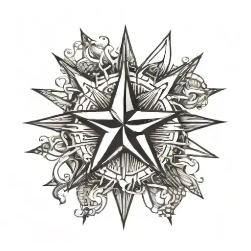 nautical star sign tattoo design idea
