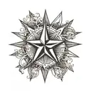 nautical star sign tattoo design idea