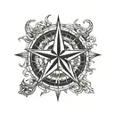 nautical star sign tattoo design idea