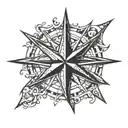 nautical star sign tattoo design idea