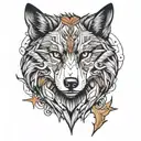 a forearm tattoo that highlights being a maverick, nomad, loner, weird, independent but capable, and lone wolf kinda of  tattoo design idea