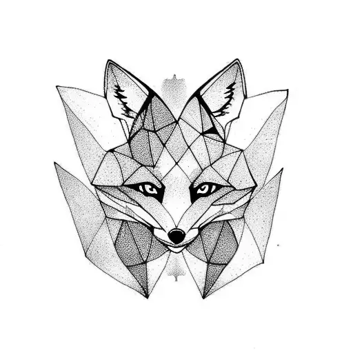 cute fox tattoo design idea