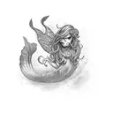 mermaid scary tattoo design idea