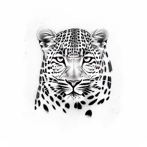 leopard fine-line tattoos tattoo design idea