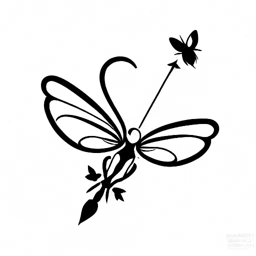 tinkerbell silhouette tattoo