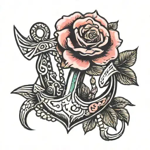 Mermaid Anchor Rose tattoo design idea