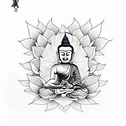 Buddha chakra lotus  tattoo design idea