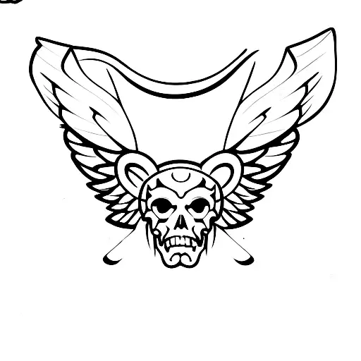 Dumbbell with wings tattoo design idea