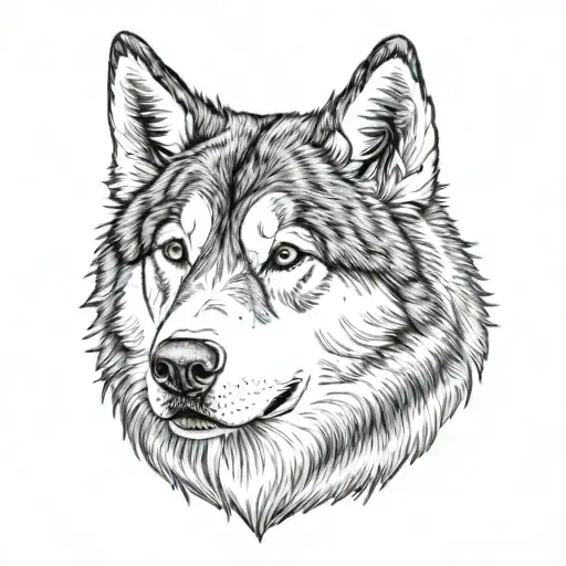alaskan malamute tattoo design idea