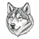 alaskan malamute tattoo design idea
