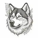 alaskan malamute tattoo design idea