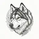 alaskan malamute tattoo design idea