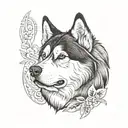 alaskan malamute tattoo design idea