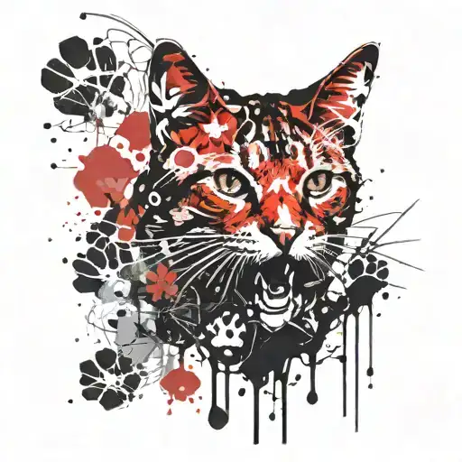 cat paw print tattoo design idea