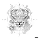 leo zodiac with the date of 28th August 2003 tattoo design idea