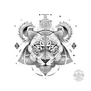 leo zodiac with the date of 28th August 2003 tattoo design idea