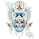 Angel and demon tattoo design idea