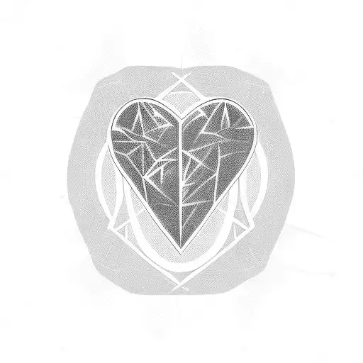 Heart cybersiglism tattoo design idea