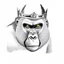 Angry Gorilla With Crown tattoo design idea