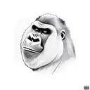 Angry Gorilla With Crown tattoo design idea